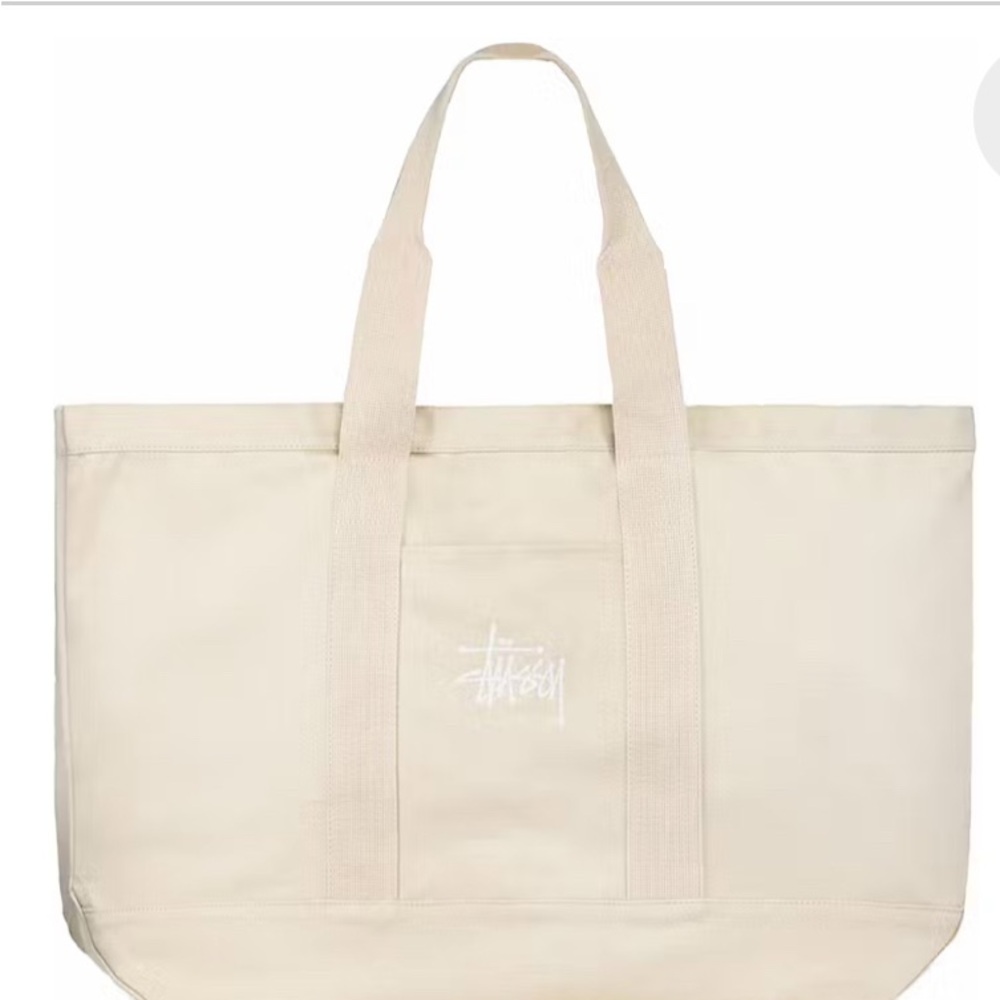Stussy Beige Canvas Tote